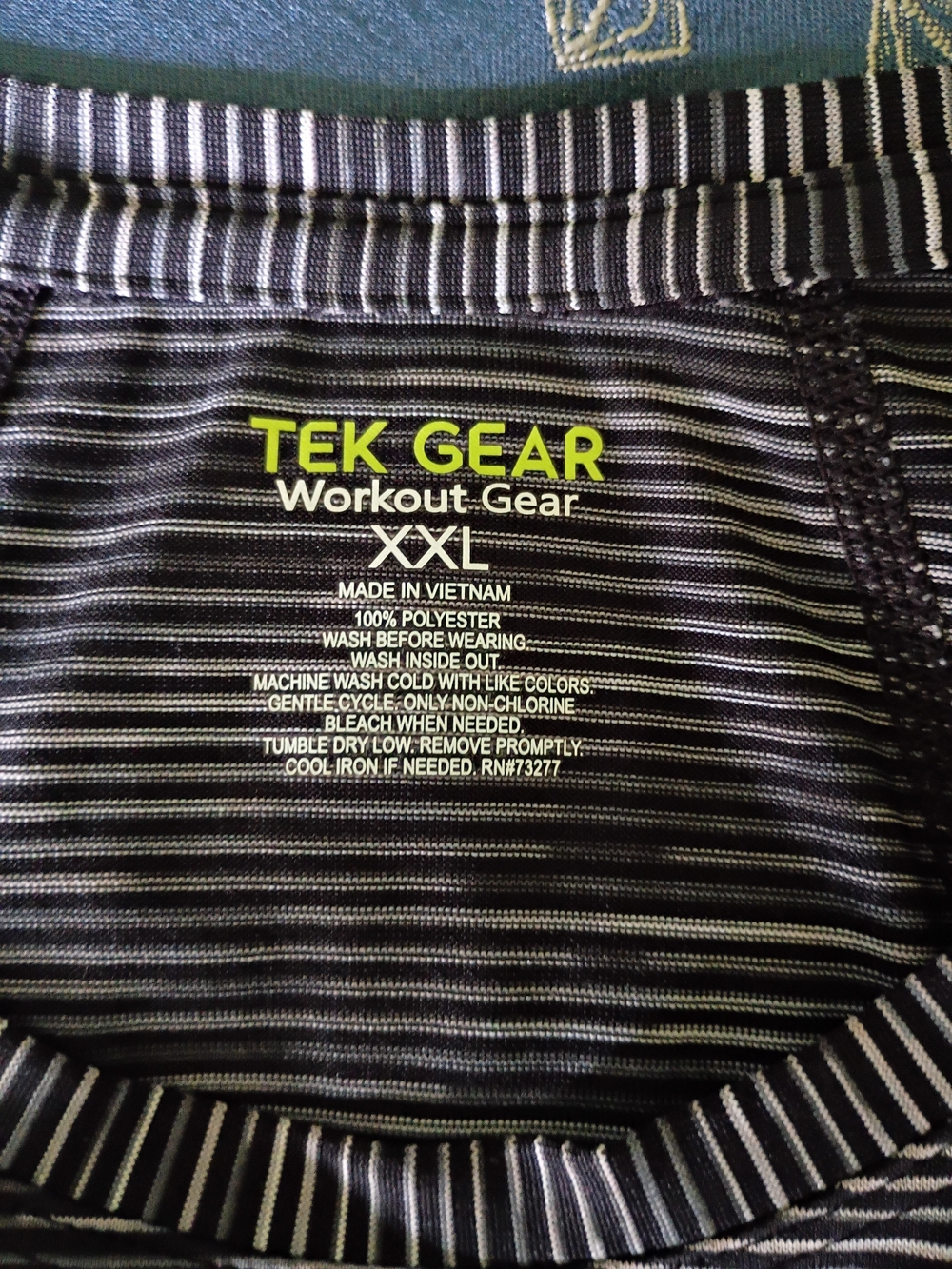 TEK GEAR Women’s Short Sleeve Striped Active Top - Black/White - Picture 4 of 7